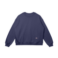Navy blue sweatshirt with a small logo on a white background
