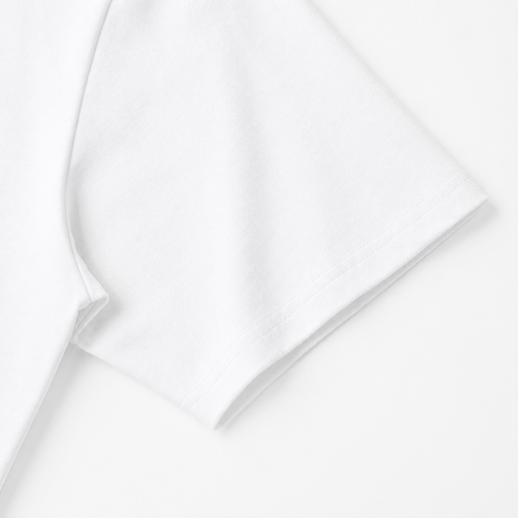 Close-up of a white fabric texture sleeve detail